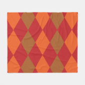 Orange Green Checkered Diamond Fleecedecke (Vorderseite (Horizontal))
