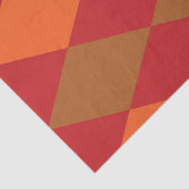 Orange Green Checkered Diamond Muster Seidenpapier (Detail)