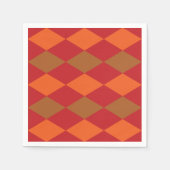 Orange Green Checkered Diamond Pattern Party Serviette (Vorderseite)