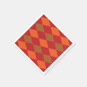 Orange Green Checkered Diamond Pattern Party Serviette (Ecke)