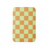 Orange Green Citrus Checkered Gingham Pattern Badematte (Vorderseite Vertikal)