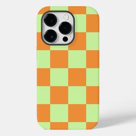 Orange Green Citrus Checkered Gingham Pattern Case-Mate iPhone Hülle (Rückseite)