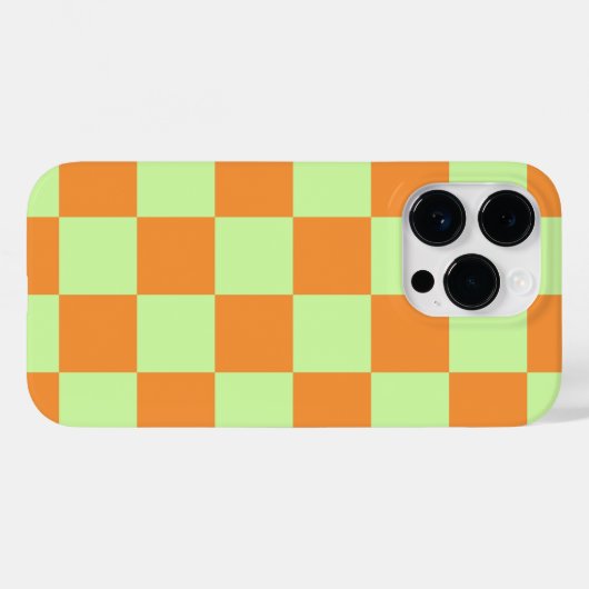 Orange Green Citrus Checkered Gingham Pattern Case-Mate iPhone Hülle (Rückseite (Horizontal))