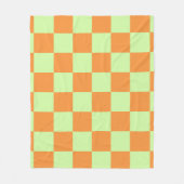 Orange Green Citrus Checkered Gingham Pattern Fleecedecke (Vorderseite)