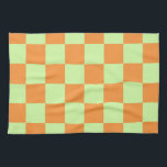 Orange Green Citrus Checkered Gingham Pattern Geschirrtuch<br><div class="desc">Orange Green Citrus Checkered Gingham Pattern</div>