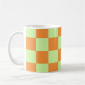 Orange Green Citrus Checkered Gingham Pattern Kaffeetasse (Links)