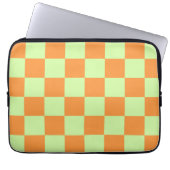 Orange Green Citrus Checkered Gingham Pattern Laptopschutzhülle (Vorderseite)