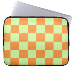 Orange Green Citrus Checkered Gingham Pattern Laptopschutzhülle