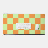 Orange Green Citrus Checkered Gingham Pattern Schreibtischunterlage (Tastatur & Maus)