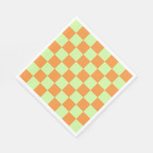 Orange Green Citrus Checkered Gingham Pattern Serviette (Ecke)