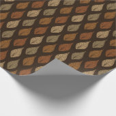 ORANGE GREEN & CREAM AUTUMN LEAVES GESCHENKPAPIER (Ecke)