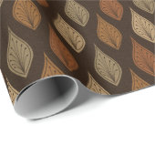 ORANGE GREEN & CREAM AUTUMN LEAVES GESCHENKPAPIER (Rolleneckpunkt)