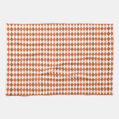 Orange Green Diamond Geometric Muster Geschirrtuch (Horizontal)