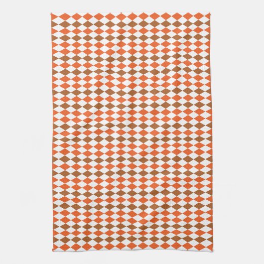 Orange Green Diamond Geometric Muster Geschirrtuch (Vertikal)