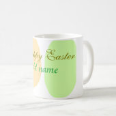 Orange Green Ei Happy Oaster fügen Sie den Namen N Kaffeetasse (VorderseiteRechts)