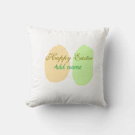 Orange Green Ei Happy Oaster fügen Sie den Namen N Kissen