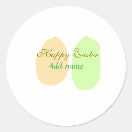 Orange Green Ei Happy Oaster fügen Sie den Namen N Runder Aufkleber (Vorderseite)