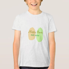 Orange Green Ei Happy Oaster fügen Sie den Namen N Tri-Blend Shirt