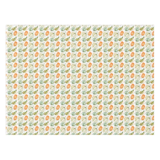 Orange & Green Erntedank Pumpkin Pattern Tischdecke (Vorderseite (Horizontal))