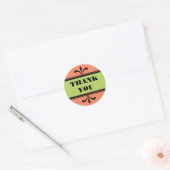 Orange/Green Extravagant Art Deco Danke Stickers (Umschlag)