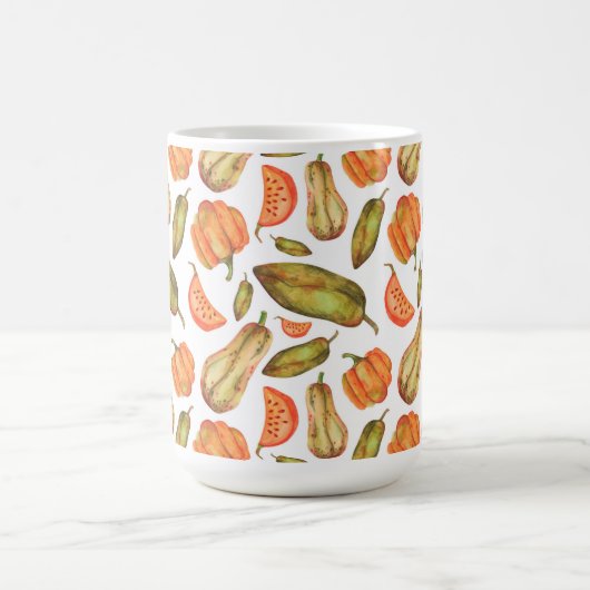 ORANGE & GREEN FALL FALL FARBIGE LEBENSMITTEL & FO KAFFEETASSE (Mittel)