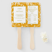 Orange Green Floral Wedding Fächer (Vorne und Hinten)