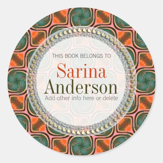 Orange Green Fresh Bio Gift Book Aufkleber (Vorderseite)