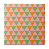 Orange Green Geometric Triangle Pattern Fliese (Vorderseite)