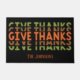 Orange Green Give Danke Fall Erntedank Fußmatte