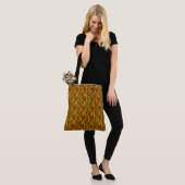 ORANGE GREEN & GOLD ZIG ZAG PATTERN TASCHE (Am Model)