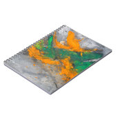 Orange Green Gray Bold Abstraktes Notebook Notizblock (Linke Seite)