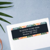 Orange Green Groovy Blätter Retro Botanical