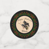 Orange Green Happy Halloween Hexen Konfetti (Klein Vorderseite)