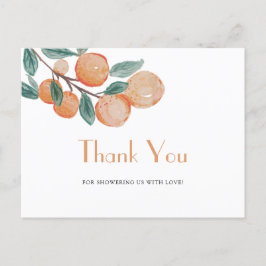 Orange Green Leaf Baby Dusche Vielen Dank Postkarte