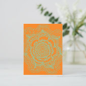 Orange Green Mandala Postkarte (Stehend Vorderseite)