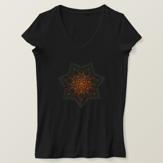 Orange Green Mandala T - Shirt (Design vorne)