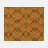 Orange Green Modern Tartan Kariertes Muster Karo Fleecedecke (Vorderseite (Horizontal))