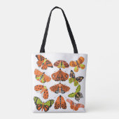 Orange Green Moth und Butterfly Tasche (Rückseite)