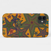 Orange Green Party Stars Case-Mate iPhone Hülle (Rückseite (Horizontal))