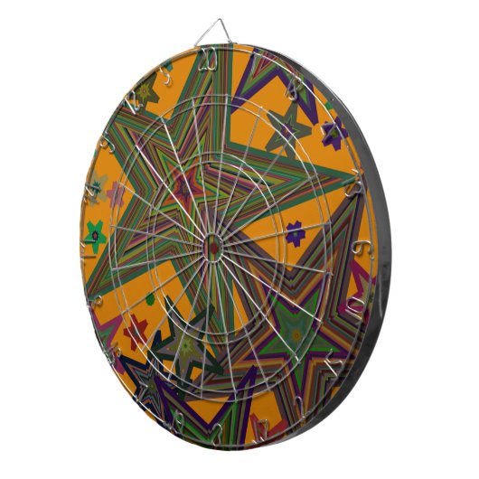 Orange Green Party Stars Dartscheibe (Vorderseite rechts)