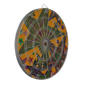 Orange Green Party Stars Dartscheibe (Vorderseite Links)
