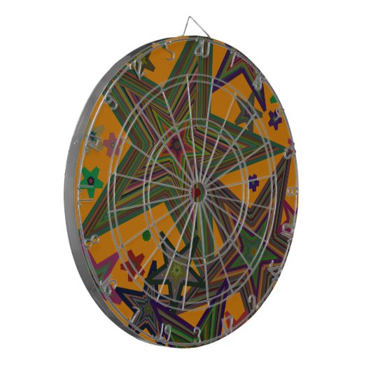 Orange Green Party Stars Dartscheibe (Vorderseite Links)