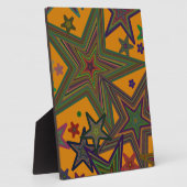 Orange Green Party Stars Fotoplatte (Seite)