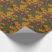 Orange Green Party Stars Geschenkpapier (Ecke)