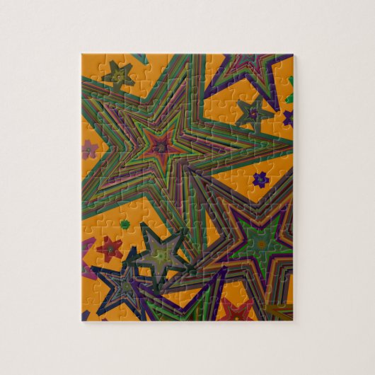 Orange Green Party Stars Puzzle (Vertikal)