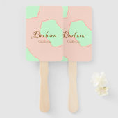 Orange green pastel boho add name place rustic ele fächer (Vorne und Hinten)