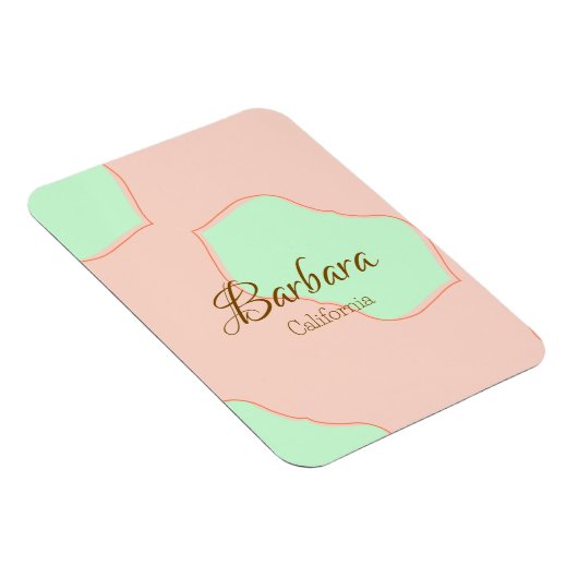 Orange green pastel boho add name place rustic ele magnet (Rechte Seite)