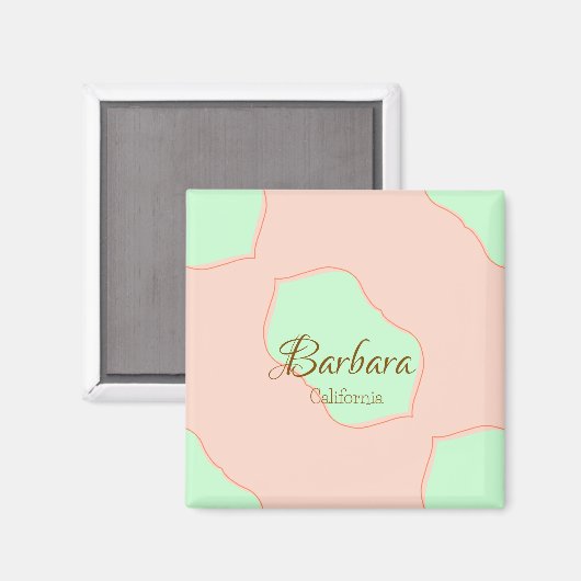 Orange green pastel boho add name place rustic ele magnet (Vorderseite/Rückseite)