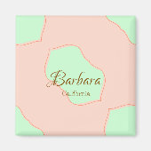 Orange green pastel boho add name place rustic ele magnet (Vorne)