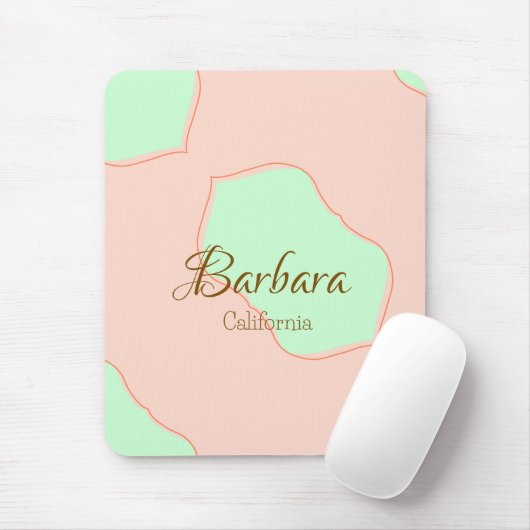 Orange green pastel boho add name place rustic ele mousepad (Mit Mouse)
